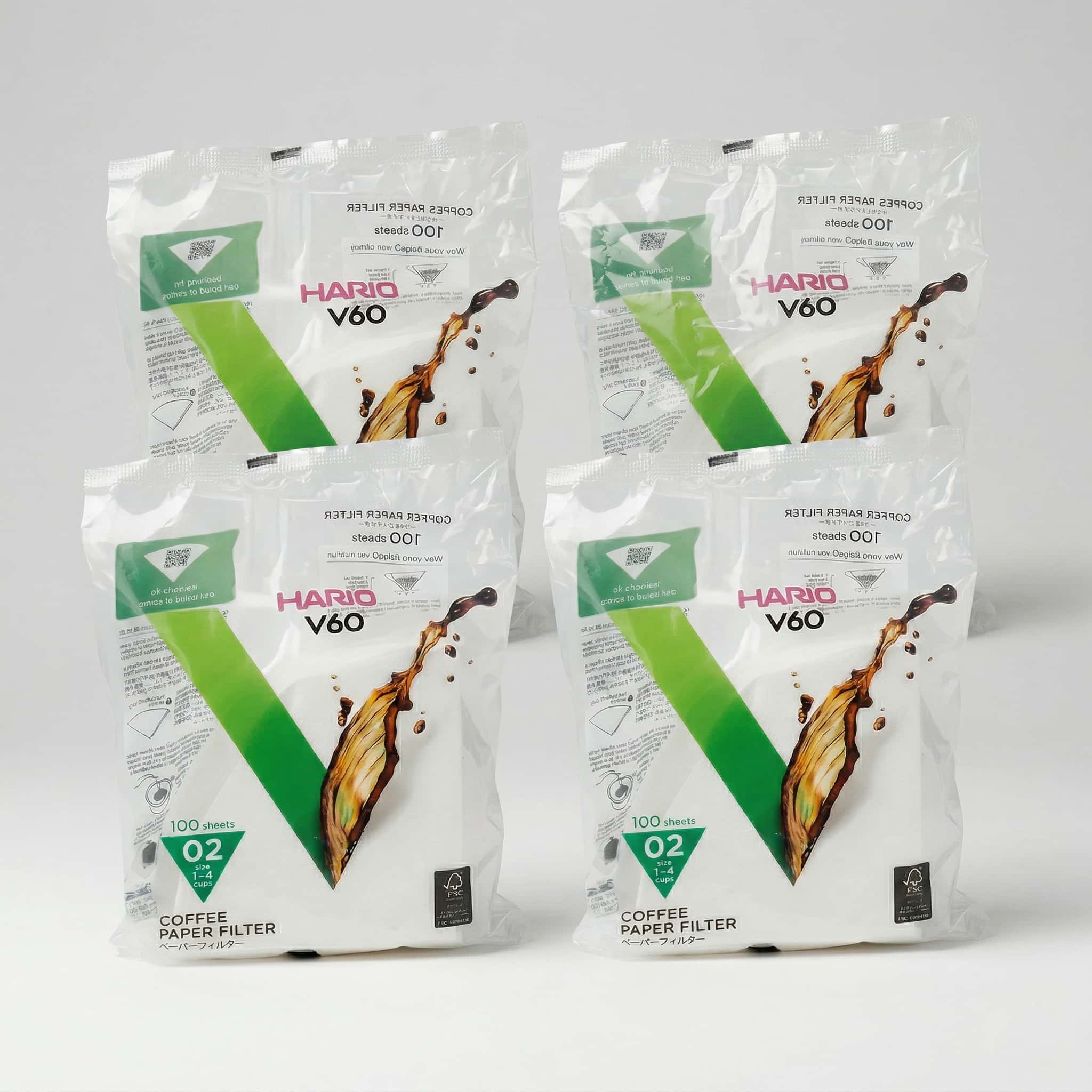 Hario V60 filter 02 100 stk 4 pakker