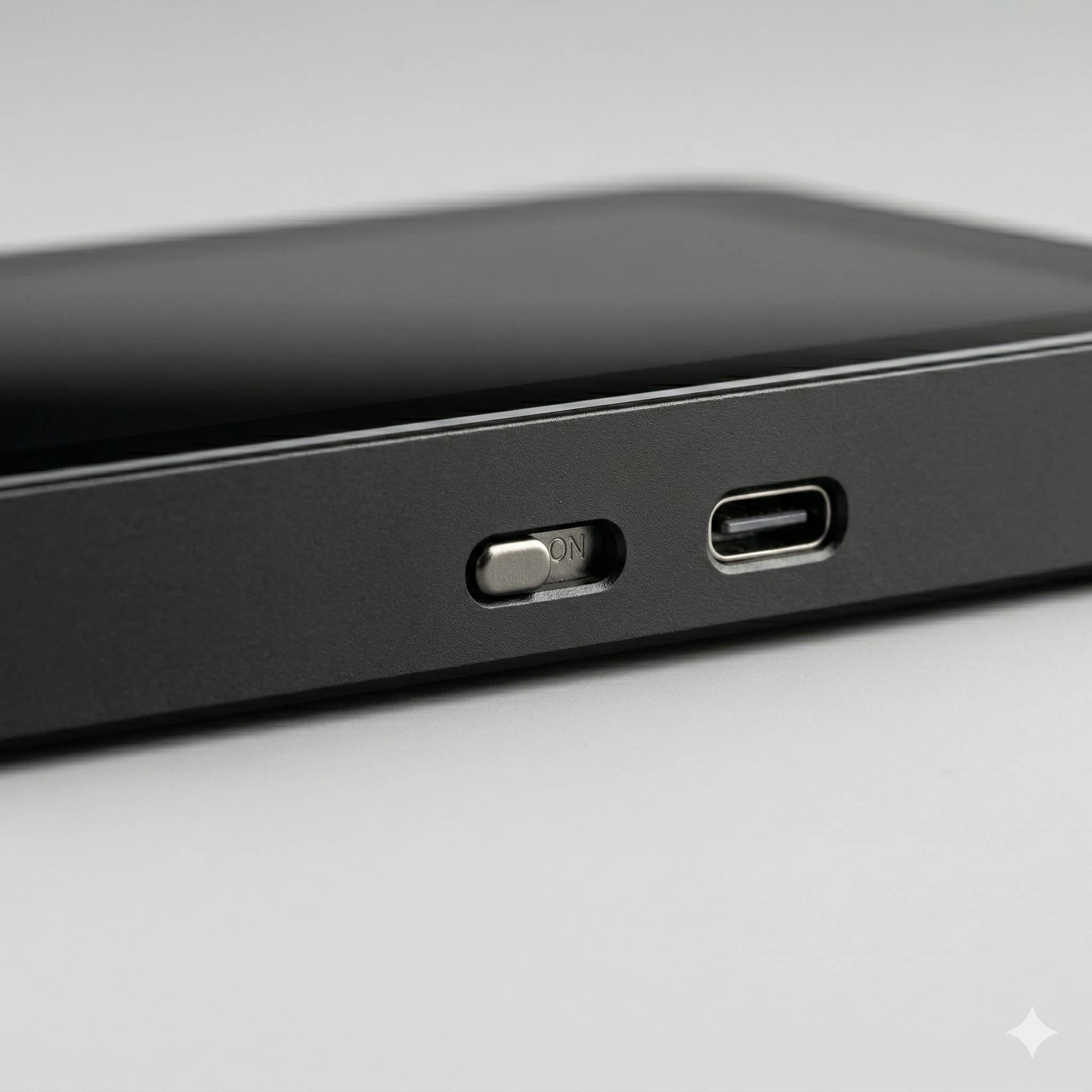 kaffevekt knapp og USB-C port