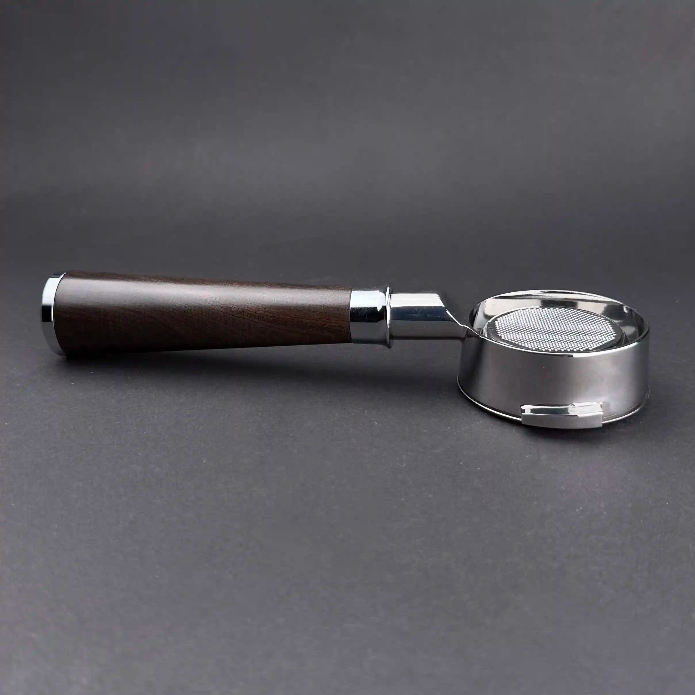Bottomless Portafilter 58mm mørkt treverk